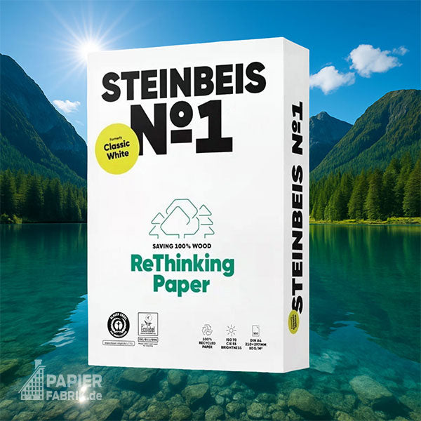 STEINBEIS No.1 Classic White Recyclingpapier A4 80g (1 Karton = 5×500 Blatt)